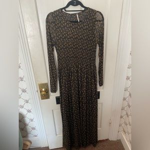 Free People Sheer Floral Maxi Dress Size L